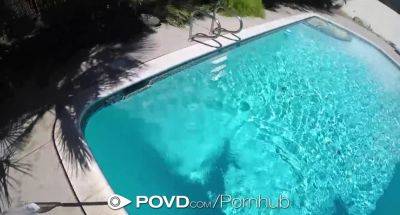 Watch Cynthia Thomas seduce the pool boy & get pounded hard in POVD home alone video - sexu.com