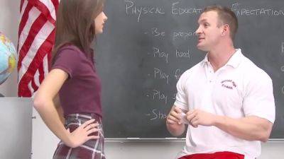 skinny high school teen fucked to orgasm by coach in class - txxx.com