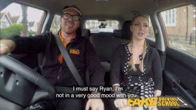 Georgie Lyall - Georgie Lyall's Big Natural Tits Satisfy in Fake Driving School - sexu.com - Britain