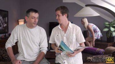 Naughty blonde wants daddy's cock for her 18th birthday instead of her old man's big dick - sexu.com