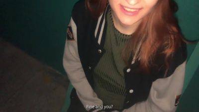 Redhead Girl Sucked In The Stairwell While Parents Were At Home - hclips.com - Russia