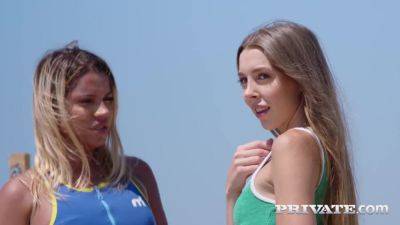 Angel Rivas - Angel - Mary Popiense and Angel Rivas Practice Strip Volleyball - hotmovs.com - Russia