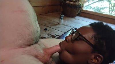 Shy Ebony Sucks White Stepdads Cock - hclips.com