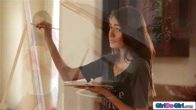 18yo teen student licks her big tits model and busty teacher - hotmovs.com