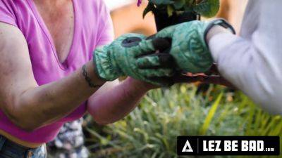 LEZ BE BAD - Big-Titted Neighbors Lauren Phillips & Mona Azar Use A Dildo During Rough Secret Affair - hotmovs.com