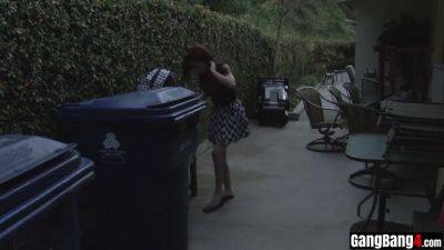 Interracial Gangbang - Petite Redhead Enjoys Rough Party - videomanysex.com