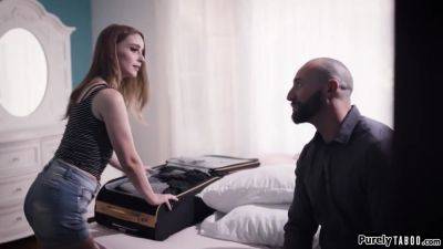 Uncle - Sleazy Perv Uncle Uses Leverage To Fuck His Petite Step - videomanysex.com