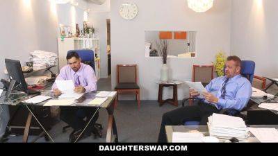 pornstars - Stepdaughters swap stepdads in office orgy with hot red head pornstars - sexu.com