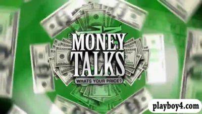 Skinny Blonde Girl Threeway Sex With Bald Dude For Cash - videomanysex.com