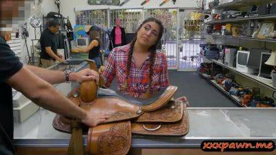 Cowgirl Anal Pounded By Nasty Pawn Dude In His Office - hclips.com