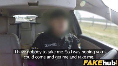Late for sex, but not because of the uniform - Hungarian cop gets a hot load in her mouth - sexu.com - Hungary