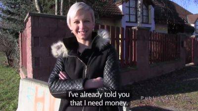 Blonde Pulls Down Panties And Fucks In Public - hclips.com