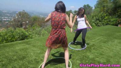 Jenna Sativa - Shyla Jennings - Sensual scissoring with young hula hoop girls Shyla Jennings & Jenna Sativa - sexu.com