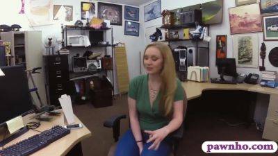 Blonde Babe Railed By Pervert Pawn Man In His Office - hclips.com