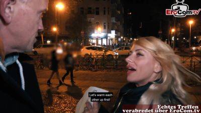 German blonde Tattoo bitch real street pick up and fuck - txxx.com - Germany