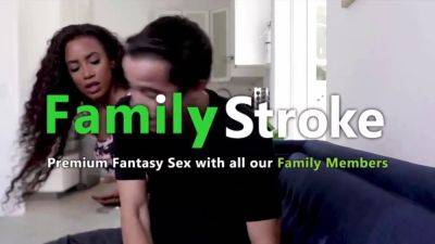 Ebony Interracial - Stepsis Whoring Bides Behind Stepdad While Getting Pounded Hard - sexu.com