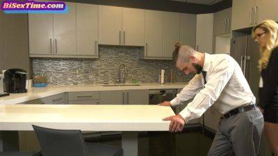 Bisex secretary with smallboobs facialized in IR MMF 3some - txxx.com