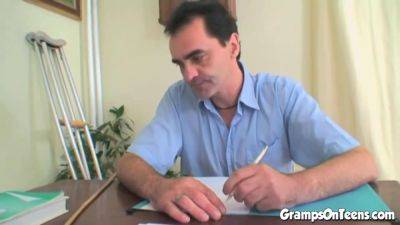 Teen bangs teacher gramps hard wrinkly cock - hotmovs.com