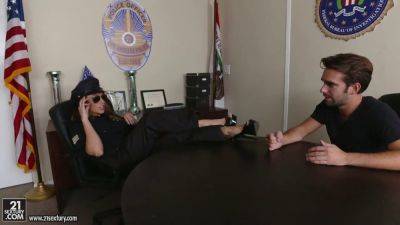 Christiana Cinn - Leia christiana gets her feet worshipped by kinky officer Christiana Cinn - sexu.com