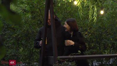 Brunette Margo Von Teese fucks after a walk in the park - hotmovs.com