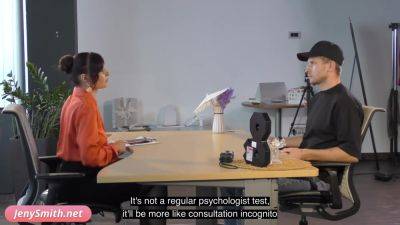 Psychologist. Jeny Smith got naked and gave him to touch her - hotmovs.com - Russia