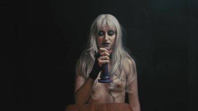 Witchy Goth Teen Conjures And Rides Ejaculating Galactic Dildo - upornia.com