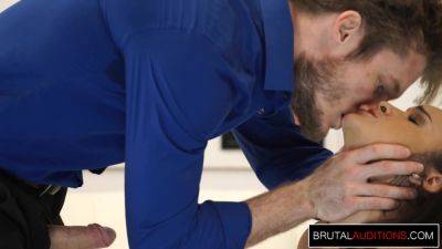 Tiny Tit Teen Gives Rough Blowjob - videomanysex.com