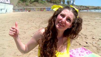 Long-haired Beauty Rides Cock At Beach - videooxxx.com