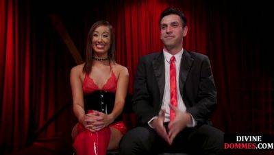 Asian femdom pegging her foot fetish sub in BDSM lesson - hotmovs.com