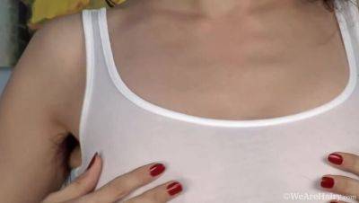 Lucia Goes Bare and Fondles Her Hairy Cunt - veryfreeporn.com