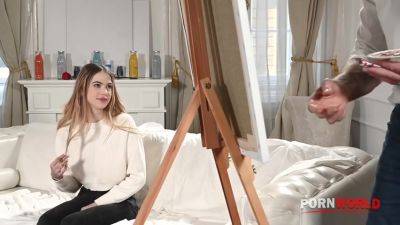 Sladyen Skaya- Cock Hungry Slut Hooks Up With Local Art - videooxxx.com