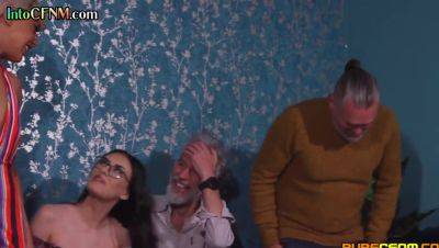 CFNM babe in dress and heels fucked in front of voyeurs - txxx.com - Britain