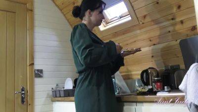 Big-Titted Brunette in Stockings: Voyeuristic Kitchen Masturbation - xxxfiles.com