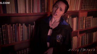 Alice Black In Sneaky Jerk Off Instructions In The Library From Ravenclaw Classmate Halloween With - hclips.com