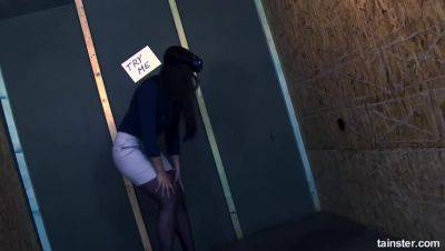 Brunette Dame & Her Stockings at Glory Hole - porntry.com