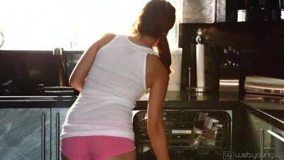 Natasha Malkova's Stocking-Clad Cleaning Time - veryfreeporn.com