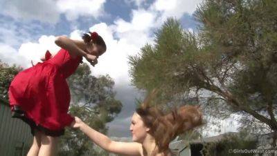 Anne Melb and Lucie Bee: Outdoor Lesbian Trampoline Adventure - Part 1 - porntry.com