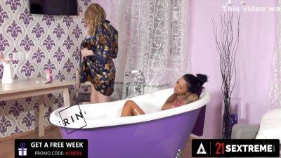 Hot Gilf Joins Cute Babe In The Bath For Lesbian Sex With Adelle Sabelle And Ela Darling - upornia.com