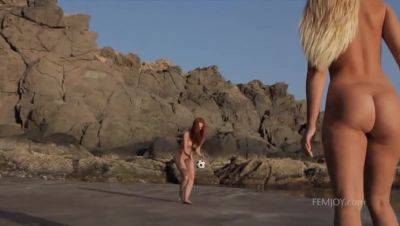 Ariel and Miela: Hot Beach Soccer Match - porntry.com