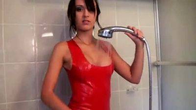 Latex shower deviated – seXXygirl - drtuber.com