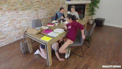 Jasmine Wilde - Jasmine Wilde and Studying Buddy in Explicit Encounter - porntry.com