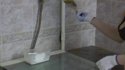 Lavatta N. & her big, natural tits: kitchen striptease & self-pleasure - veryfreeporn.com