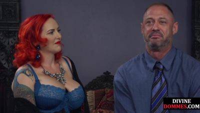 BDSM whipping redhead MILF pegging sub ass with strapon - hotmovs.com