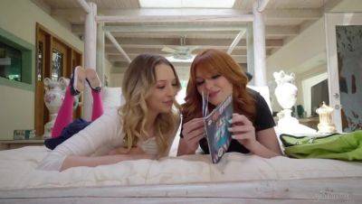 Nerdy Lesbians: Geeky Fun with Blonde & Red Head in Stockings - xxxfiles.com