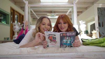 Nerdy Lesbians: Geeky Fun with Blonde & Red Head in Stockings - xxxfiles.com