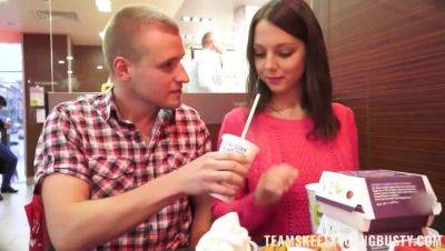 Big Titted Brunette Covered in Cum - porntry.com