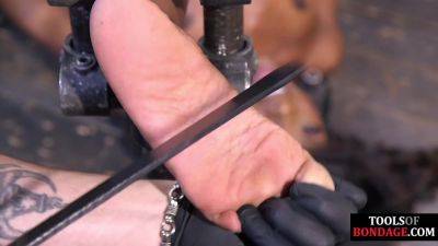 Poor BDSM Ebony babe feet whipped by rough CMNF master - txxx.com