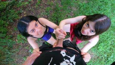 Hot And Risky Double Handjob In Public With Dolls Cult And 18 Years - hclips.com - Germany