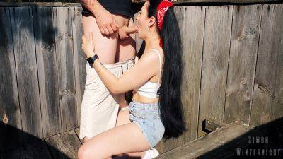 Brunette Gets Mouth Fucked On A Forest Tower - hclips.com