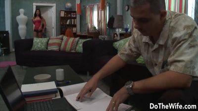 Mason Moore flaunts her massive tits while cuckold husband watches in HD - sexu.com